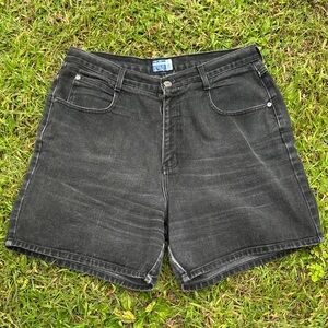 Vintage High Waisted Black Venezia Jean Shorts size 16